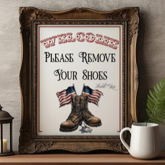 Poster Sinal de Dia dos Patriotas Por Favor Remova os Sap