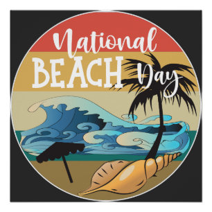 Pôster Sinal de Dia Nacional da Praia