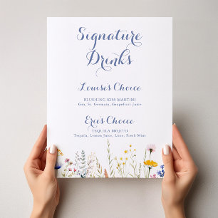 Poster Sinal de Dígidas de Assinatura de Flor Selvagem Mu