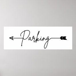 Poster Sinal de direção de estacionamento à esquerda, Pos