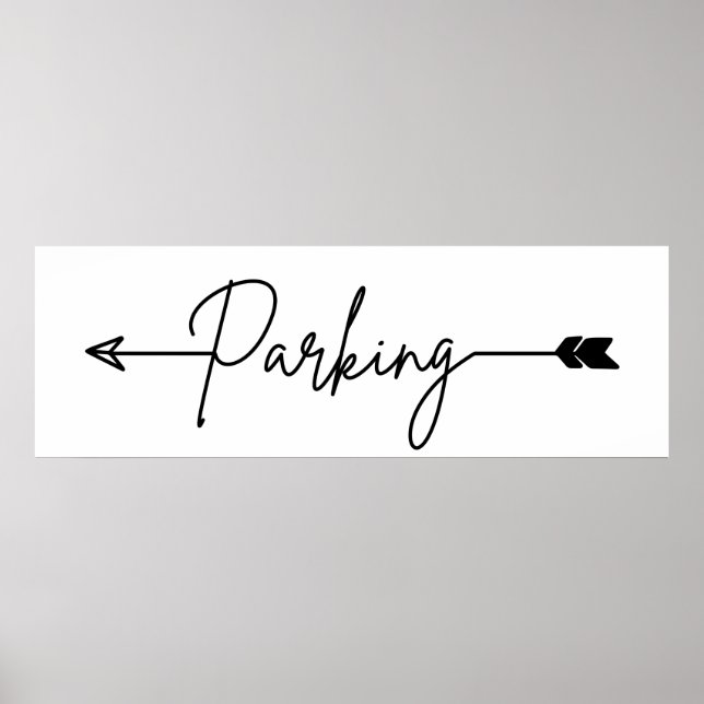 Poster Sinal de direção de estacionamento à esquerda, Pos (Frente)