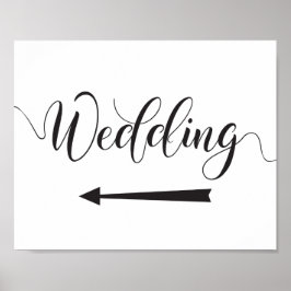 Poster Sinal de Direções de Casamento - Seta para a Esque