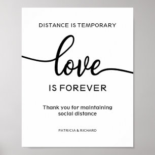 Poster Sinal de Distância é Temporária Amor é Para Sempre