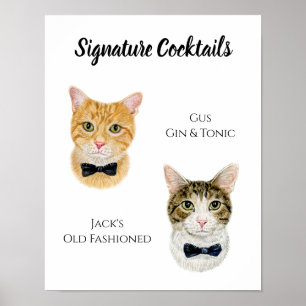Poster Sinal de Dobra de Assinatura Cat