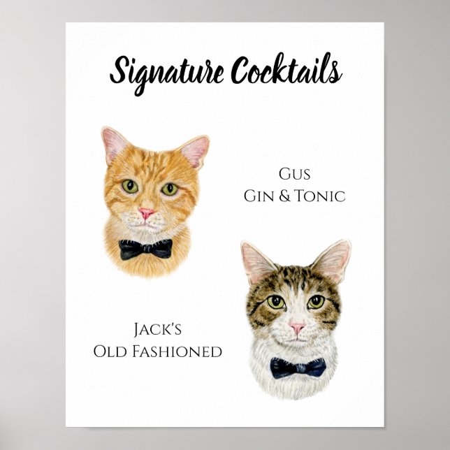Poster Sinal de Dobra de Assinatura Cat (Frente)