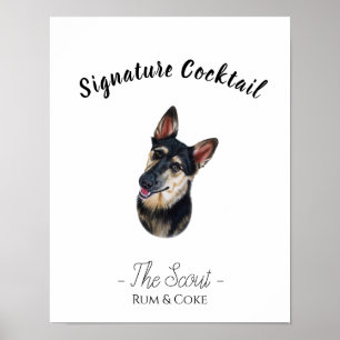 Poster Sinal de Dobra de Assinatura do german shepherd