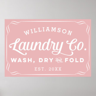 Poster Sinal de dobra Rosa de poeirento personalizado Lav