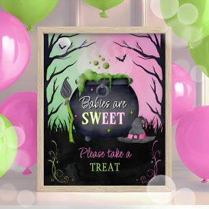 Poster Sinal de doce Chá de fraldas de Halloween