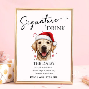 Poster Sinal de Dor de Assinatura de Casamento de Cachorr
