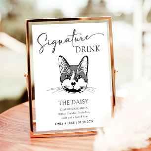 Poster Sinal de Dor de Assinatura de Casamento de Gato Tu
