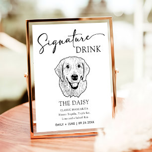 Poster Sinal de Dor de Assinatura de Casamento do Cachorr