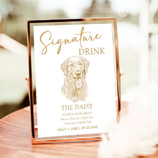 Poster Sinal de Dor de Assinatura de Casamento do Cachorr