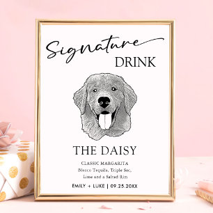 Poster Sinal de Dor de Assinatura de Casamento do Cachorr