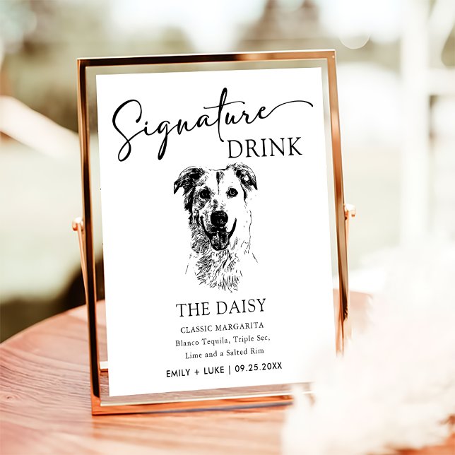 Poster Sinal de Dor de Assinatura de Casamento do Cachorr (Criador carregado)
