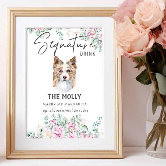 Poster Sinal de Dor de Assinatura do Cachorro de Borda (Criador carregado)