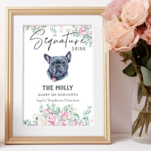Poster Sinal de Dor de Assinatura do Cachorro Francês