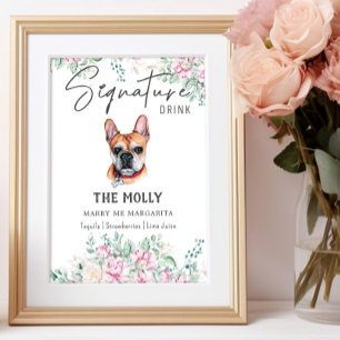 Poster Sinal de Dor de Assinatura do Cachorro Francês