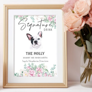 Poster Sinal de Dor de Assinatura do Cachorro Francês