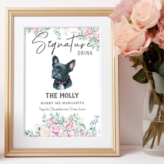 Poster Sinal de Dor de Assinatura do Cachorro Francês (Criador carregado)
