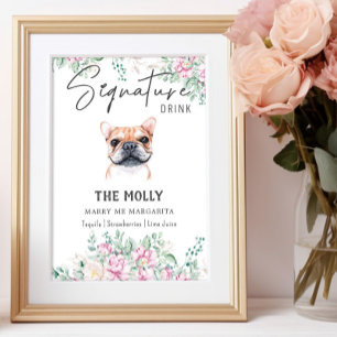 Poster Sinal de Dor de Assinatura do Cachorro Francês