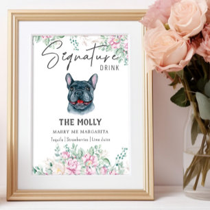 Poster Sinal de Dor de Assinatura do Cachorro Francês