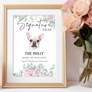 Poster Sinal de Dor de Assinatura do Cachorro Francês