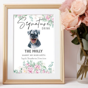 Poster Sinal de Dor de Assinatura do Cachorro Schnauzer
