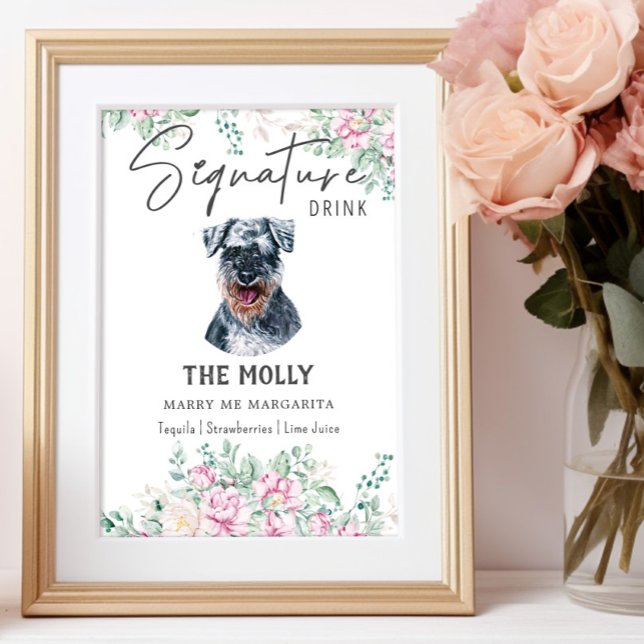 Poster Sinal de Dor de Assinatura do Cachorro Schnauzer (Criador carregado)