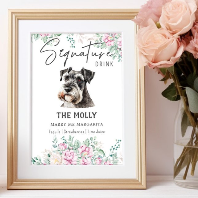 Poster Sinal de Dor de Assinatura do Cachorro Schnauzer (Criador carregado)