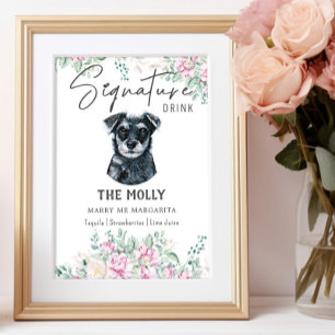 Poster Sinal de Dor de Assinatura do Cachorro Schnauzer