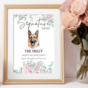 Poster Sinal de Dor de Assinatura do Cão german shepherd