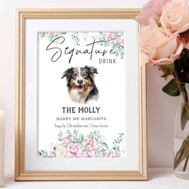 Poster Sinal de Dor de Assinatura do Cão-Pastor Australia (Criador carregado)