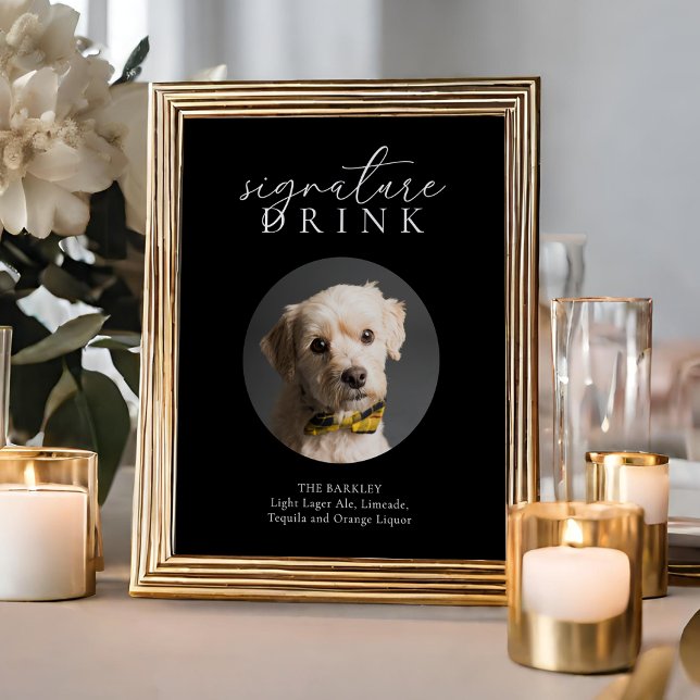 Poster Sinal de Dor de Assinatura Simples Negra Moderna e (Criador carregado)