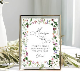 Poster Sinal de Dor de Bar Mimosa Botânica