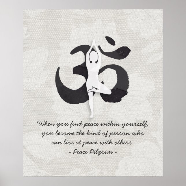 Pôster Sinal de Dose Om de Meditação por Aquarela de Inst (Frente)