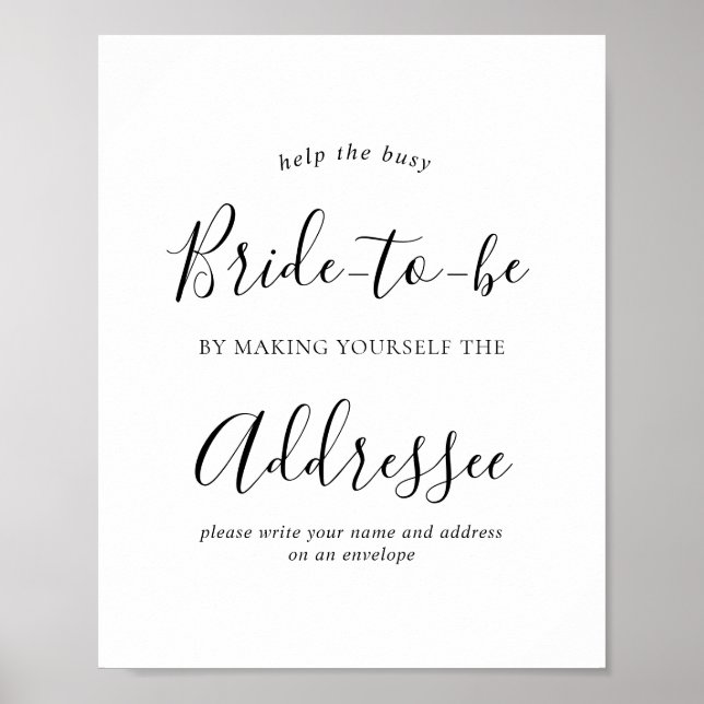 Poster Sinal de endereço de envelope de Chá de panela min (Frente)