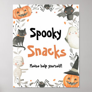 Poster Sinal de Engraçado Ghost Pumpkin Spooky no Hallowe
