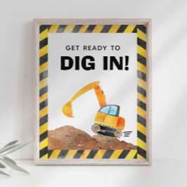 Poster Sinal de Entrada de Caminhão de Construção na Fest
