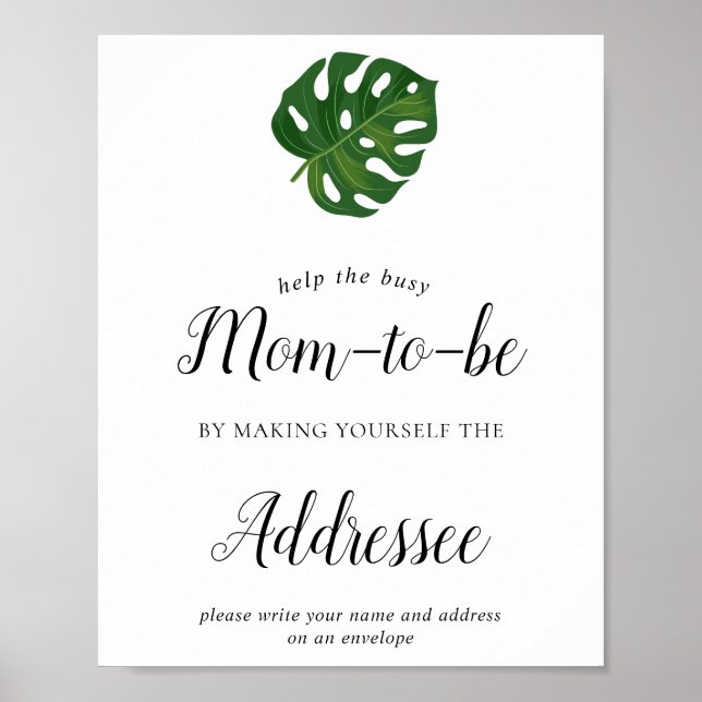 Poster Sinal de envelope de endereço de Chá de fraldas tr (Frente)