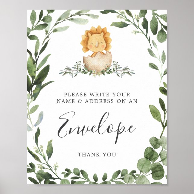 Poster Sinal de Envelope de Endereço do Chá de fraldas Di (Frente)