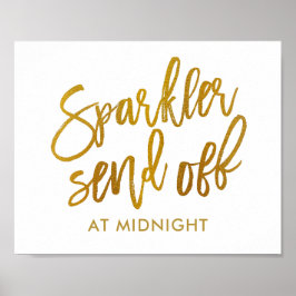Pôster Sinal de Envio do Sparkler | Faux Gold Foil | Pinc