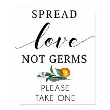 Sinal de espalhe amor não germes com laranja