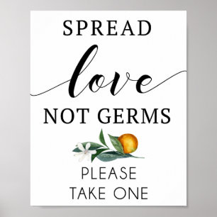 Poster Sinal de espalhe amor não germes com laranja