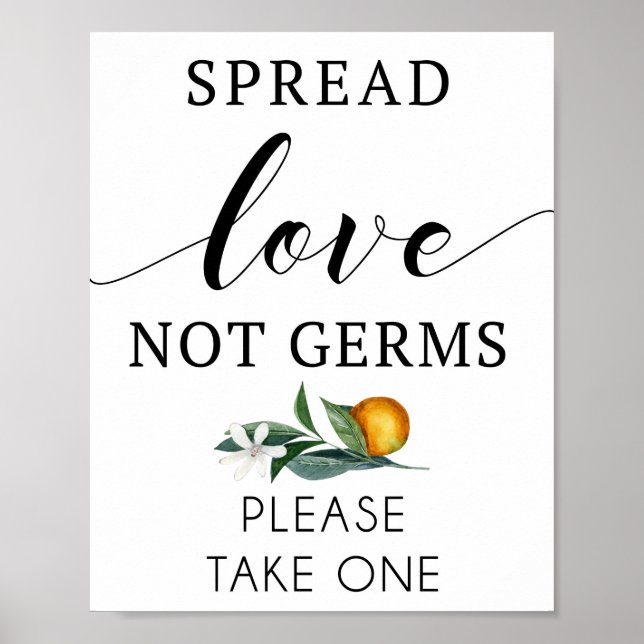Poster Sinal de espalhe amor não germes com laranja (Frente)