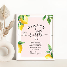 Poster Sinal de espingarda de fralda de limão rosa