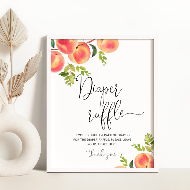 Poster Sinal de espingarda de fralda de pêssego de aquare (Criador carregado)