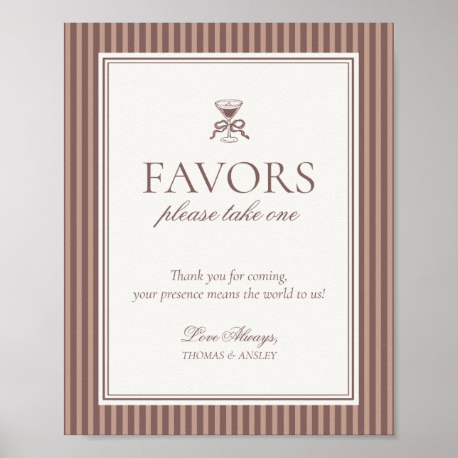 Poster Sinal de Espresso Martini para Casamento com Amor  (Frente)