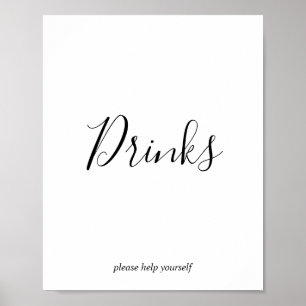 Poster Sinal de Estação de Bebidas de Festa Minimalista
