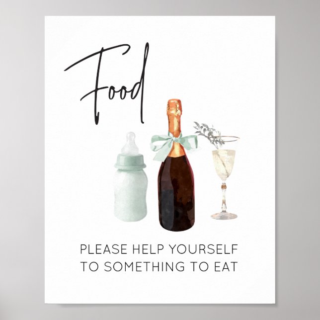 Poster Sinal de estação de comida para Chá de fraldas ver (Frente)