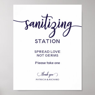 Poster Sinal de Estação de Sanitização Espalhe Amor Não G